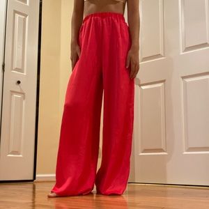 ASOS Wide Leg Red Pants